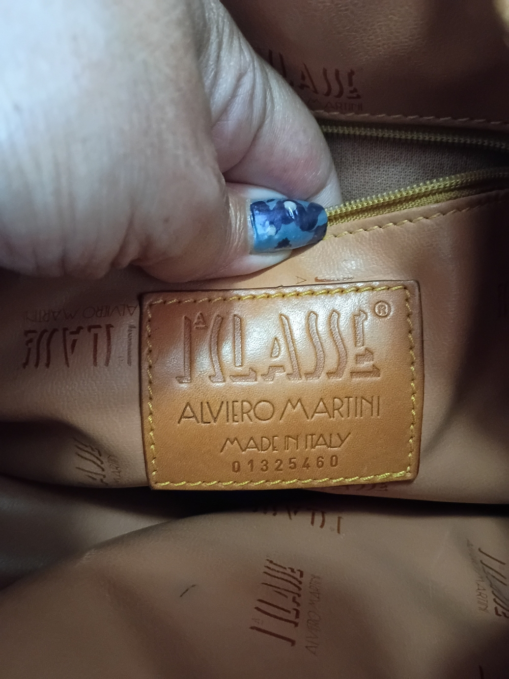 Alviero Martini Tan & Brown Map-Print Leather Drawstring Crossbody Bag - Picture 2 of 16